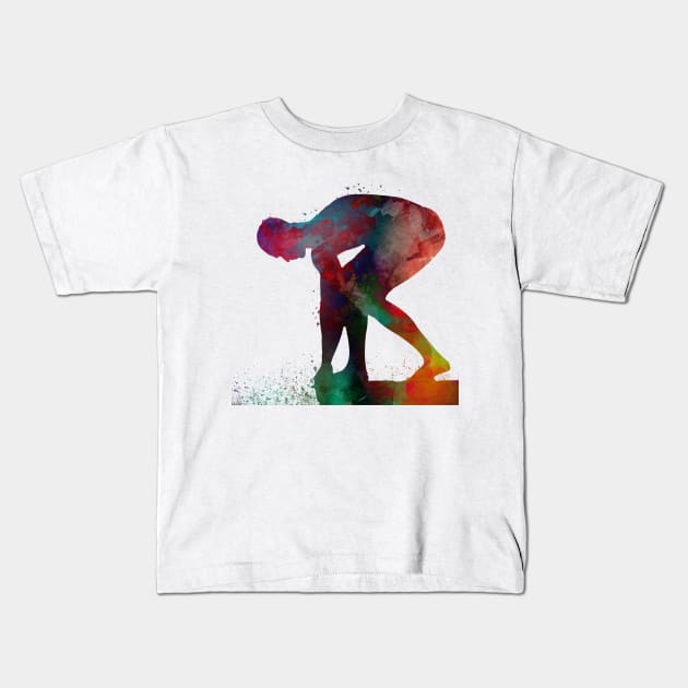 Swimmer sport art #swimmer #sport Kids T-Shirt by JBJart